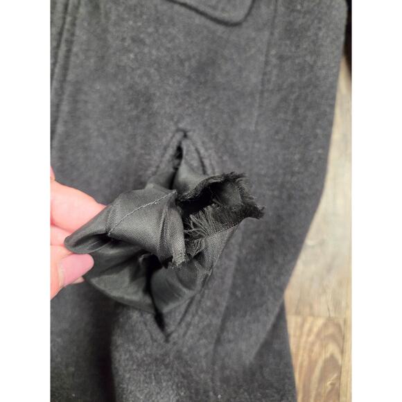 Vintage J. Crew Wool Jacket Mens Medium Full Zip Up Classic Pockets Black - Picture 3 of 5